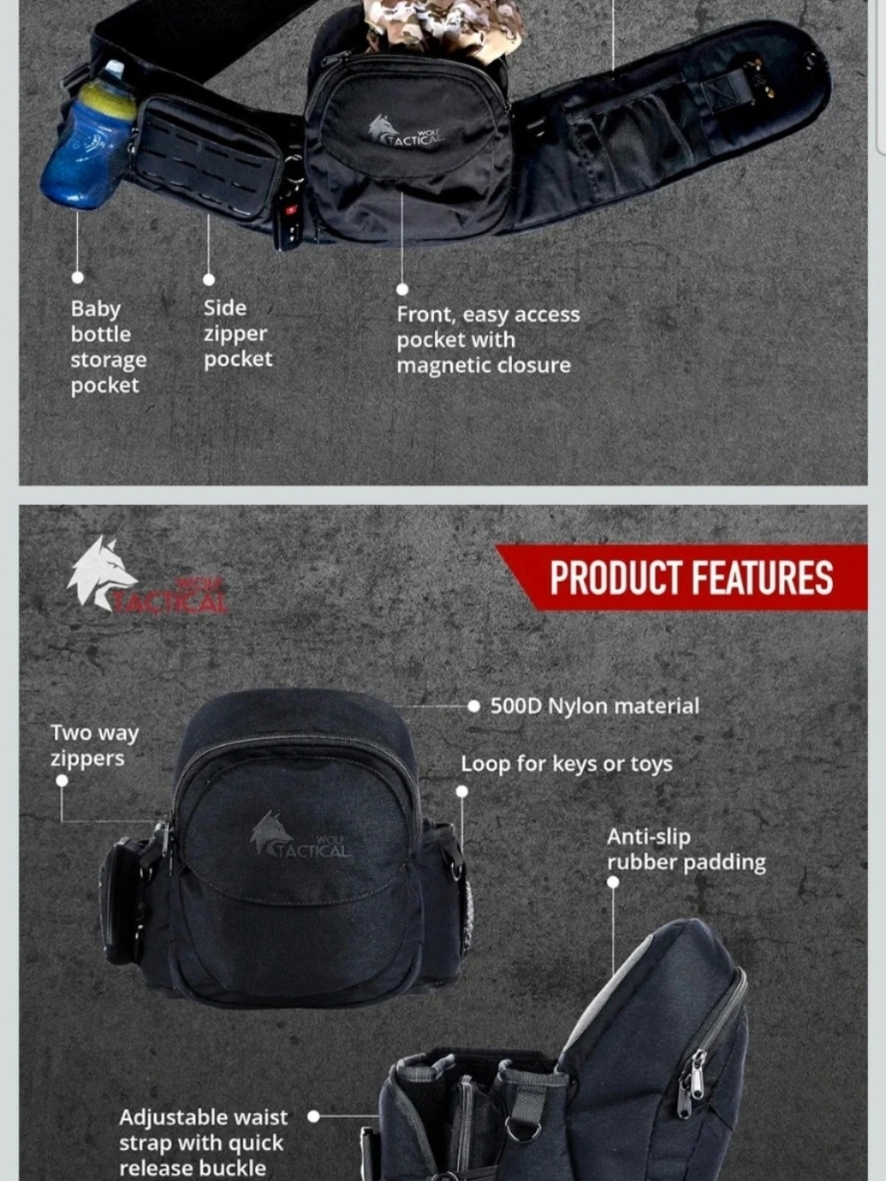 Tactical Black Waist Pack Belt Bag for Women